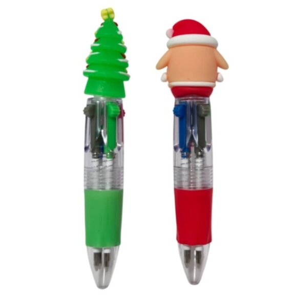 2Pc Mini 4-Color Click Switchable Christmas Ballpoint Pens(Red/Green/Blue/Pink) - Picture 3 of 6